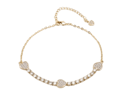 Pulseira Zircônias e Corações