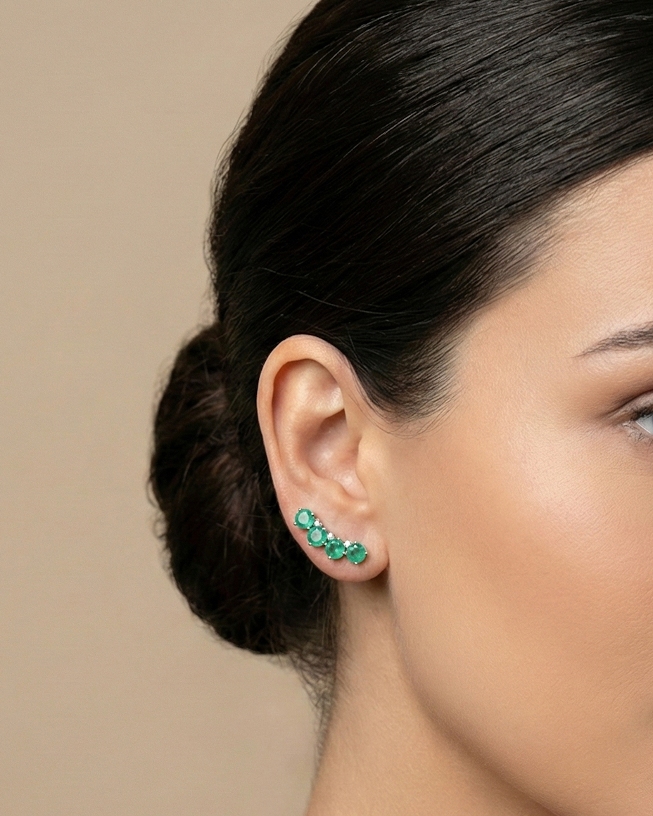 BRINCO EAR CUFF LAURA - ESMERALDA COLOMBIANA
