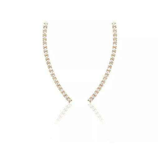 Brinco Ear Cuff Fio Cravejado com Zircônias Brancas