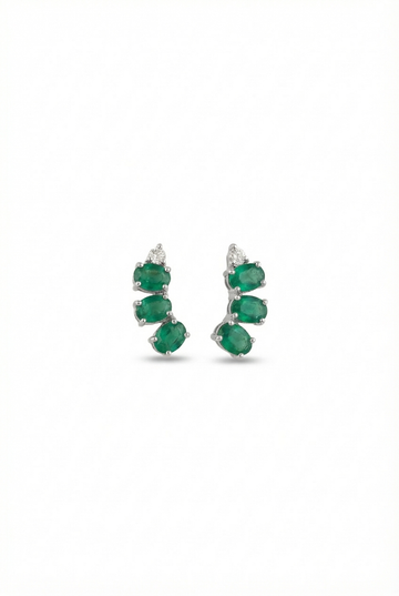 BRINCO EAR CUFF ÁUREA - ESMERALDA - Laure Joias