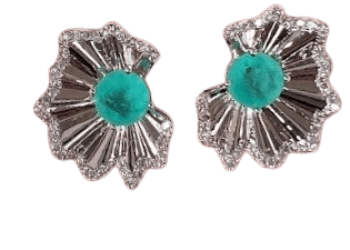 Brinco Meia Flor Turmalina Paraíba