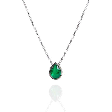 COLAR GOTA CRAVEJADO ESMERALDA