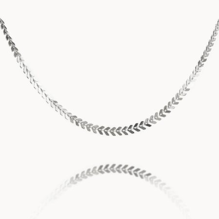Choker Escama Lisa Banhado Em Ródio Branco