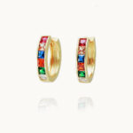 Brinco Argolinha Vitral Banhado A Ouro 18k