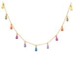 Colar Choker Gotas Liz banhado à ouro 18k