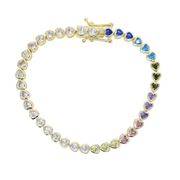 Pulseira riviera corações